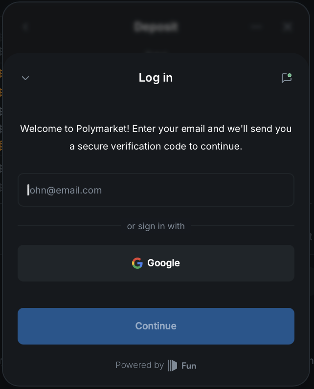 Janela do provedor de pagamento pedindo seu email