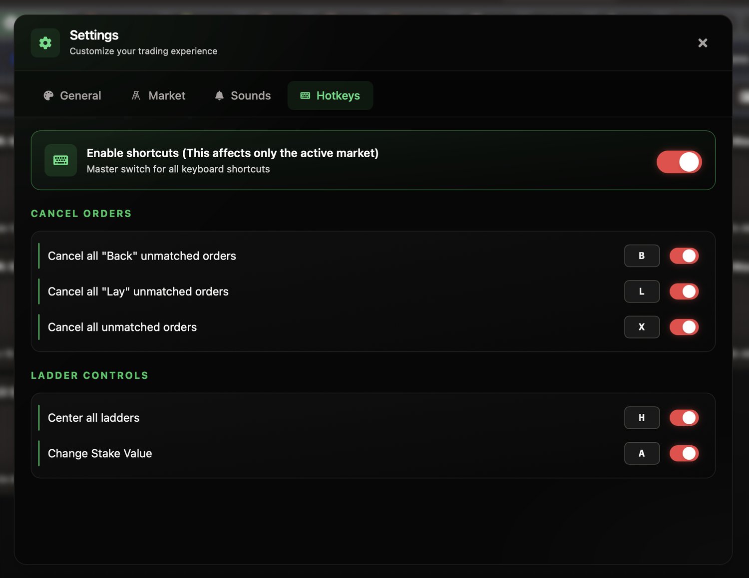 Hotkey settings